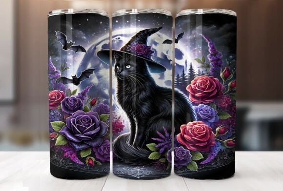 20oz Witchy Cat Halloween Tumbler Wrap