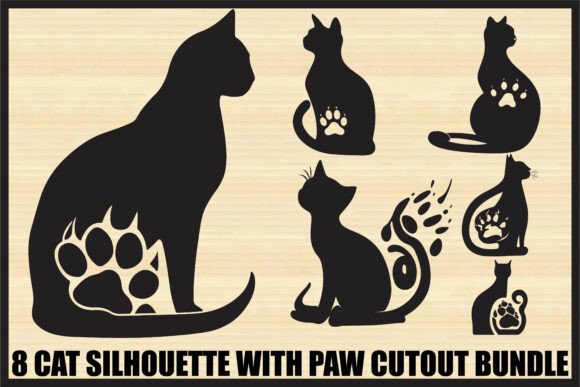 Cat Paw Silhouette Designs