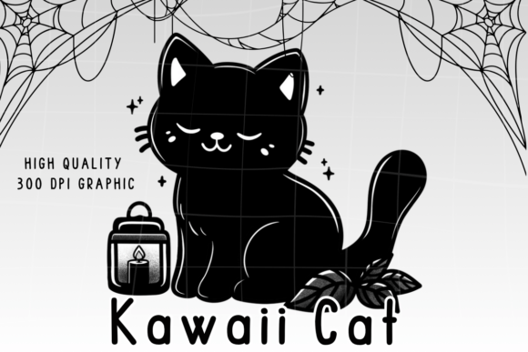 Cozy Cute Black Cat PNG, Halloween