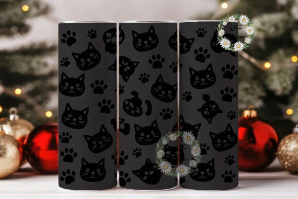 Cute Cat Paw Print 20oz Tumbler Wrap