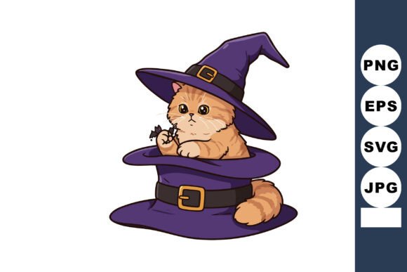 Cute Orange Kitten Wearing Large Purple