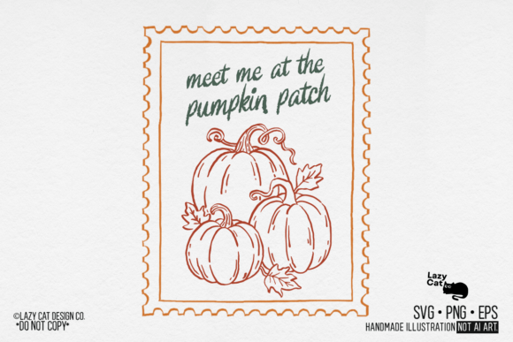 Fall Stamp Pumpkin Hand-drawn SVG PNG