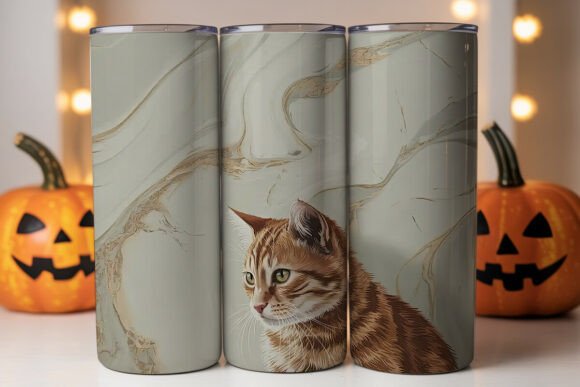 Ginger Cat Marble 20oz Tumbler Wrap