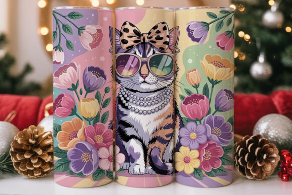 Glamorous Cat 20oz Tumbler Wrap