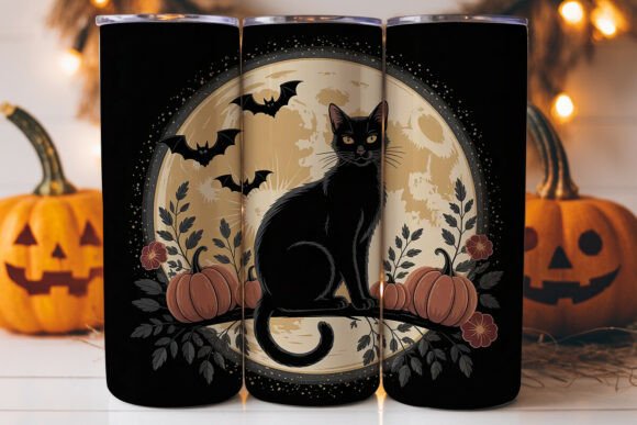 Halloween Cat Moon 20oz Tumbler Wrap