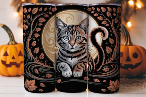 Mystical Autumn Cat 20oz Tumbler Wrap