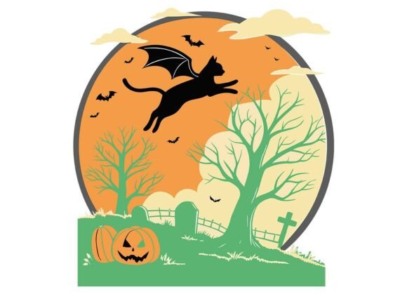 Silhouette Black Cat Illustration