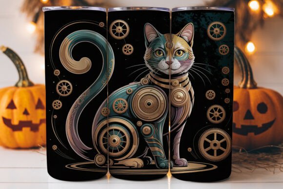 Steampunk Cat 20oz Tumbler Wrap