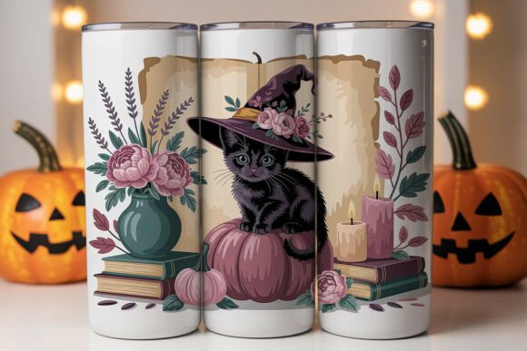 Whimsical Halloween Kitten 20oz Tumbler